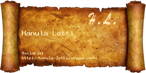 Hanula Lotti névjegykártya